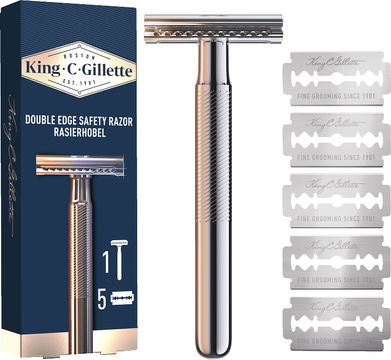 King C Gillette Double Edge Razor Rakhyvel, 5 st