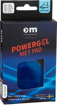 Ortho Movement Powergel Met Pad Small/Medium Skoinlägg, 1 par