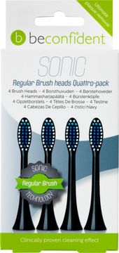 Beconfident Sonic Toothbrush heads 4-pack Regular Black Tandborsthuvud, 4 st