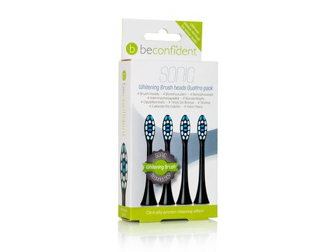 Beconfident Sonic Toothbrush heads 4-pack Whitening Black Tandborsthuvud, 4 st