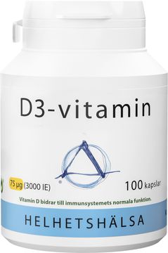 Helhetshälsa D3-vitamin 75 µg (3000 IE) Kapslar, 100 st