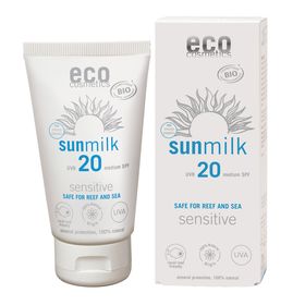 Eco Cosmetics Sun Milk SPF 20 Sensitive Solskydd, 75 ml