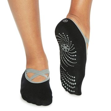 Gaiam Grippy Yoga Barre Socks Black/Grey Yogastrumpor, 1 par