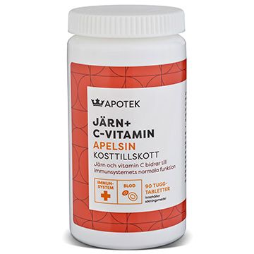 Kronans Apotek Järn + C Vitamin Tuggtabletter 90 st