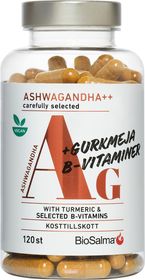 BioSalma Ashwagandha + Gurkmeja + B-vitaminer Kapslar, 120 st