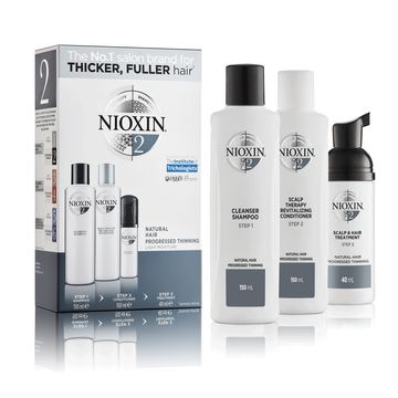 Nioxin Trial Kit System 2 För Obehandlat, Tunt hår Hårvårds-kit, 150+150+40 ml