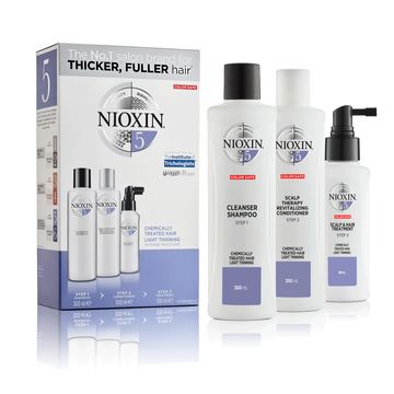 Nioxin Loyalty Kit System 5 För Fint, Tunt, Kemiskt Behandlat Hår Hårvårds-kit, 300+300+100 ml