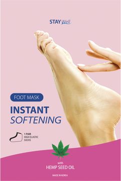 STAY Well Instant Softening Foot Mask Hemp Seed Fotmask, 1 st