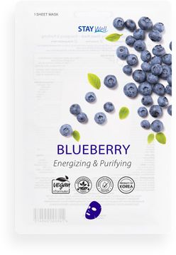STAY Well Vegan Sheet Mask Blueberry Ansiktsmask, 20 g
