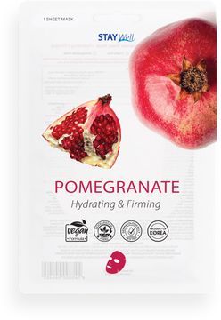 STAY Well Vegan Sheet Mask Pomegranate Ansiktsmask, 20 g