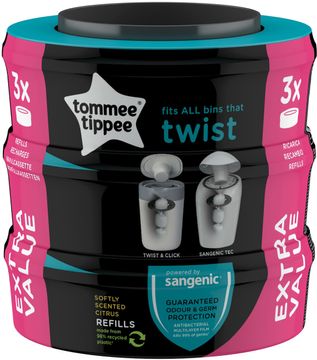 Tommee Tippee Sangenic Twist & Click Kasett Kassett, 3 st