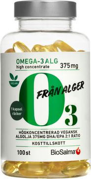 BioSalma Omega-3 av Alg 375mg DHA/EPA Kapslar 100 st