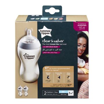 Tommee Tippee Closer To Nature 340 ml Nappflaskor, 2 st