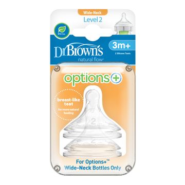 Dr.Brown Level 2 WideNeck Silicone Options+ Dinapp, 2 st