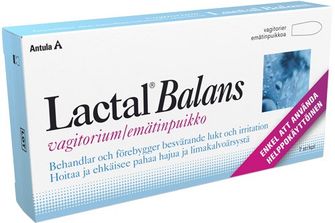 Lactal Balans Vagitorier Underlivsbesvär, vagitorium 7 st