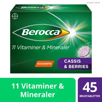 Berocca Energy Cassis & Berries Kosttillskott Brustabletter, 45 st