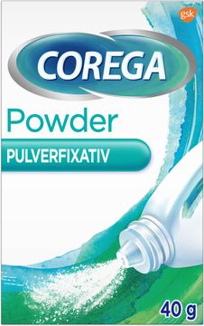 Corega Powder Pulverfixativ Tandprotesfixativ för tandprotes, 40 g