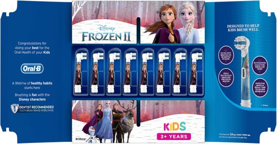 Oral-B Kids Frozen II Borsthuvud Tandborsthuvuden, 8 st