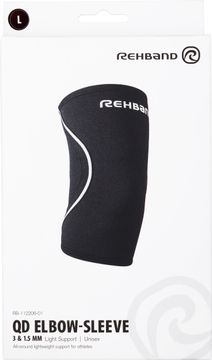 Rehband QD Elbow Sleeve 3 mm Black L Armbågsstöd, 1 st