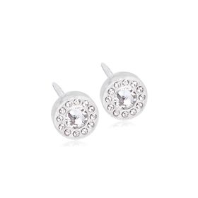 Blomdahl Brilliance Halo 6 mm Crystal Örhängen i medicinsk plast 1 par