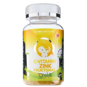 Monkids C-vitamin + Zink Tonår Fruktsmak Mjuka och tuggbara vitaminer 60 st