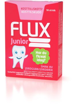 Flux Junior Tuggummi jordgubb Tuggummi 18 st