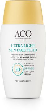 ACO Sun Ultra Light Face Fluid SPF 50+ Sollotion ansikte 40 ml
