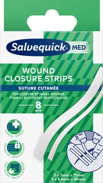 SALVEQUICK Wound Closure Strips Tejp för förslutning av små sår 1 st