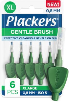 Plackers Gentle Brush 0,8 mm Mellanrumsborste 6 st