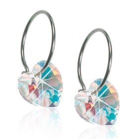 Blomdahl Natural Titanium Heart 10 mm Rainbow Örhängen i medicinsk titan 1 par