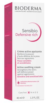 Bioderma Sensibio Defensive Rich Rik och aktiv ansiktscreme 40 ml