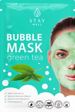STAY Well  Deep Cleansing Bubble Mask Green Tea Rengörande sheet mask  1 st