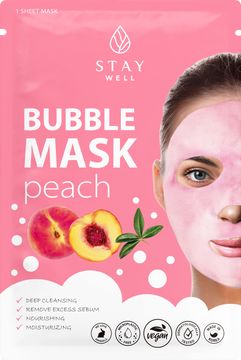 STAY Well  Deep Cleansing Bubble Mask Peach Rengörande sheet mask  1 st