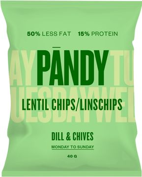 Pändy Lentil Chips Dill and Chives Linschips 40 g