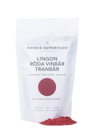 Nordic Superfood Red Lingon, Röda vinbär, Tranbär Pulver 80 g