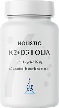 Holistic K2+D3-vitamin i olja Kapslar 60 st