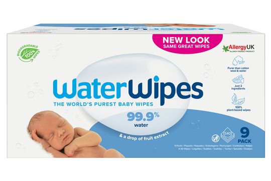 WaterWipes Biodegradable Baby Wipes Våtservetter 9 st förpackningar x 60 st servetter