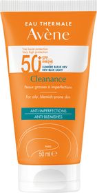 Avène Cleanance Suncare SPF 50+ Solskydd för ansiktet 50 ml