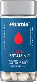 Pharbio Järn + Vitamin C Tabletter 90 st