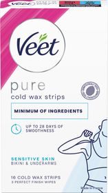 Veet Pure Vaxremsor Känslig Hud Bikini & Underarm Vaxremsor 16 st
