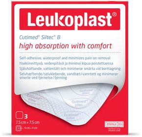 Leukoplast Cutimed Siltec B 7,5 x 7,5 cm Skumförband med häftkant 3 st