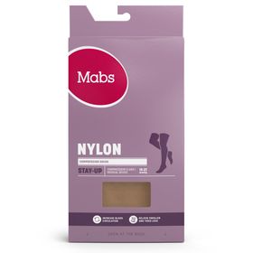 Mabs Nylon Stay Up 140 Denier Tan Storlek XL Kompressionsstrumpa 1 par
