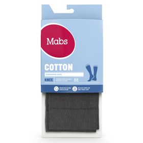 Mabs Cotton Knee Grey Storlek L Kompressionsstrumpa 1 par