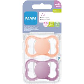 MAM Air Silicone Pink 6-16 mån Sugnapp 2 st