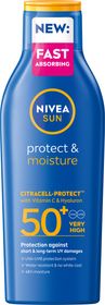 NIVEA SUN Protect & Moisture Sun Lotion SPF50+ Solskydd för kroppen 200 ml