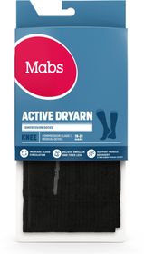 Mabs Active Dryarn Knästrumpa Svart Storlek L Kompressionsstrumpa 1 par