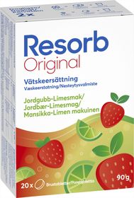 Resorb Original Jordgubb-Limesmak Vätskeersättning 20 brustabletter 90 g