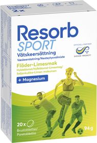Resorb Sport Fläder-Limesmak Vätskeersättning 20 brustabletter 94 g