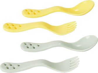 Bambino Little scooper! x2 mint/apricot Spädbarnsmatning 2 par