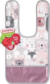 Bambino Easy wipe! Bib Grey/Pink Haklappar 1 st